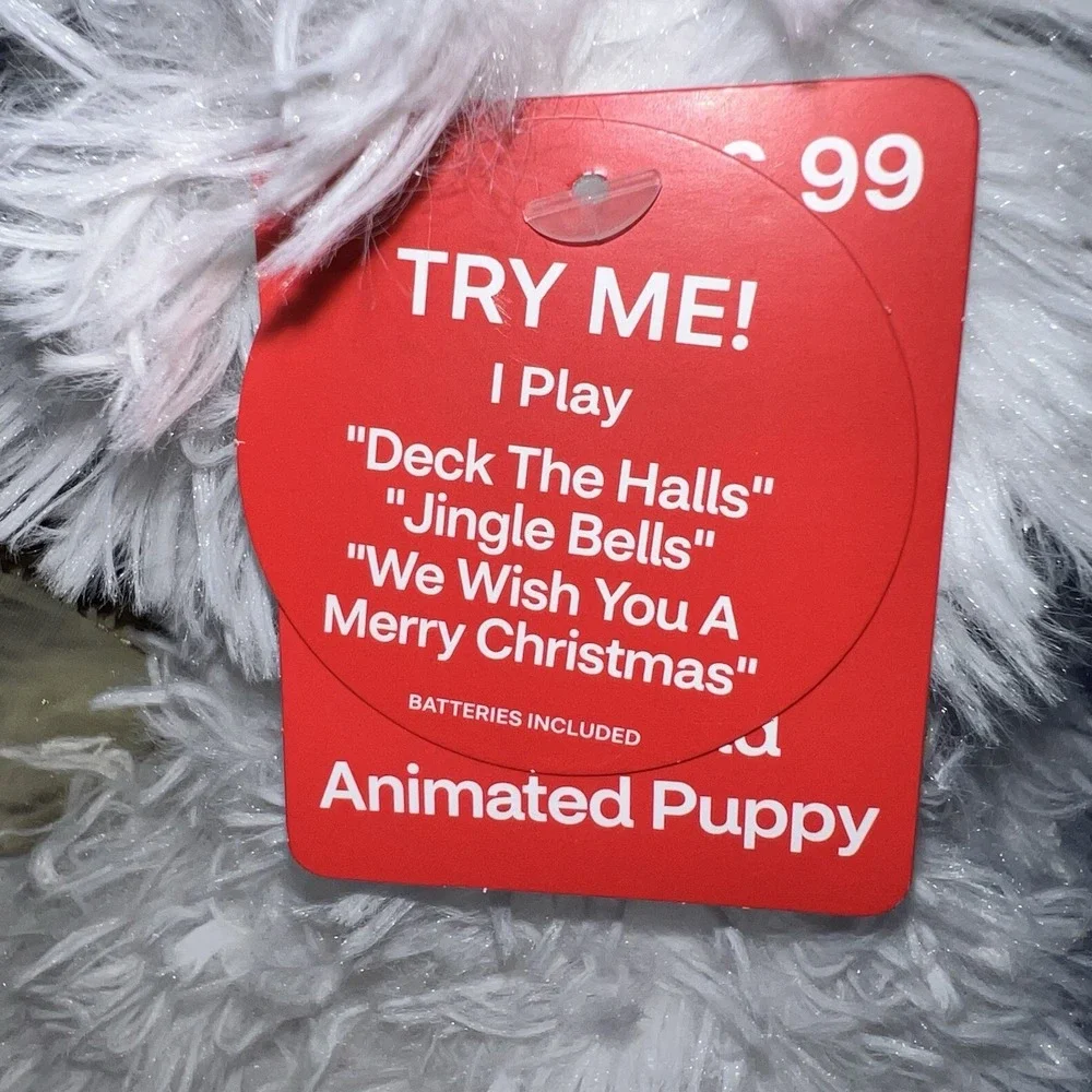 Dan Dee Spinning Animated White Dancing Christmas Dog Puppy Jingle Bells Holiday